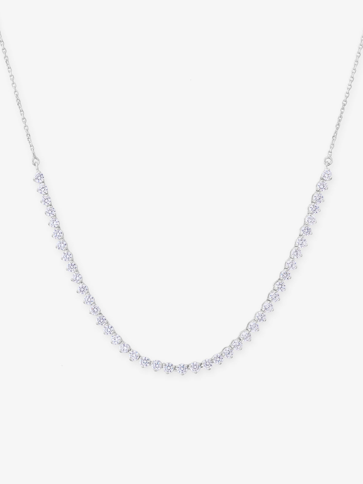 SIJA 925 Silver Classic Tennis Necklace elegant sterling silver womens jewellery accessory front view