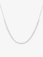 SIJA 925 Silver Classic Tennis Necklace elegant sterling silver womens jewellery accessory front view