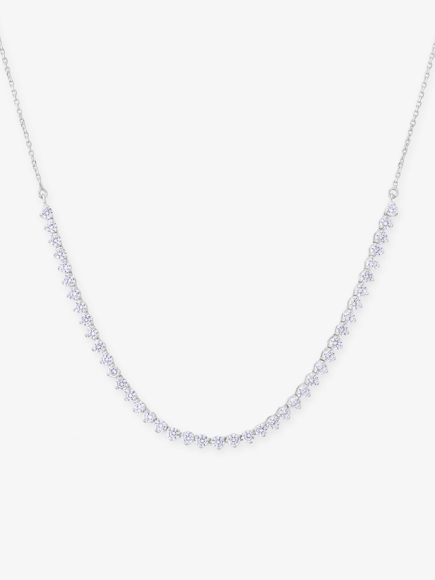 SIJA 925 Silver Classic Tennis Necklace elegant sterling silver womens jewellery accessory front view