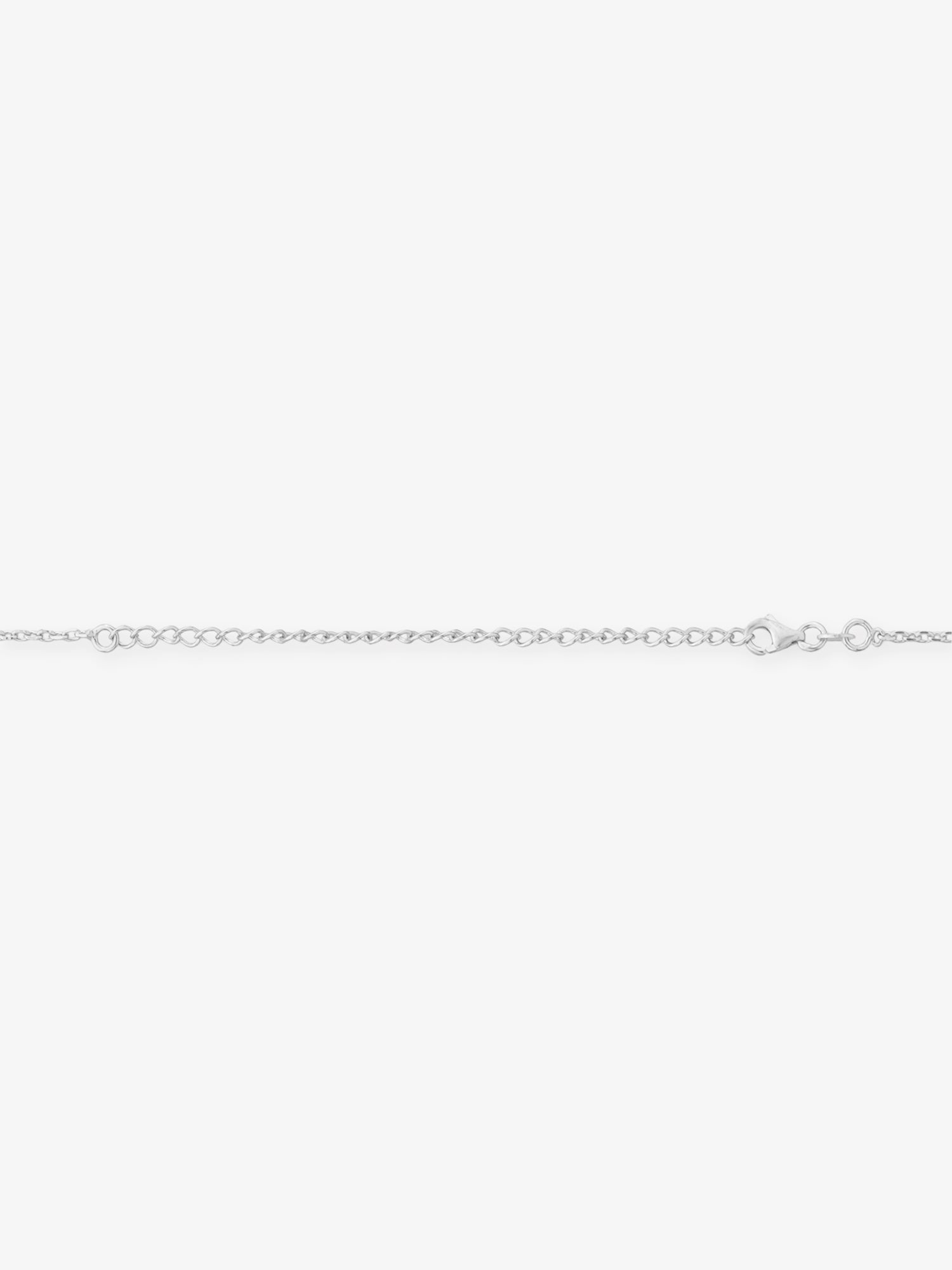 Side view of SIJA 925 Silver Classic Tennis Necklace highlighting sleek silver setting with continuous tennis stone charm