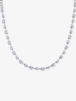 Close‑up of SIJA 925 silver Classic White Stone Necklace showing white stone detailing and handcrafted sterling silver design