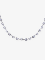 Close‑up of SIJA 925 silver Classic White Stone Necklace showing white stone detailing and handcrafted sterling silver design