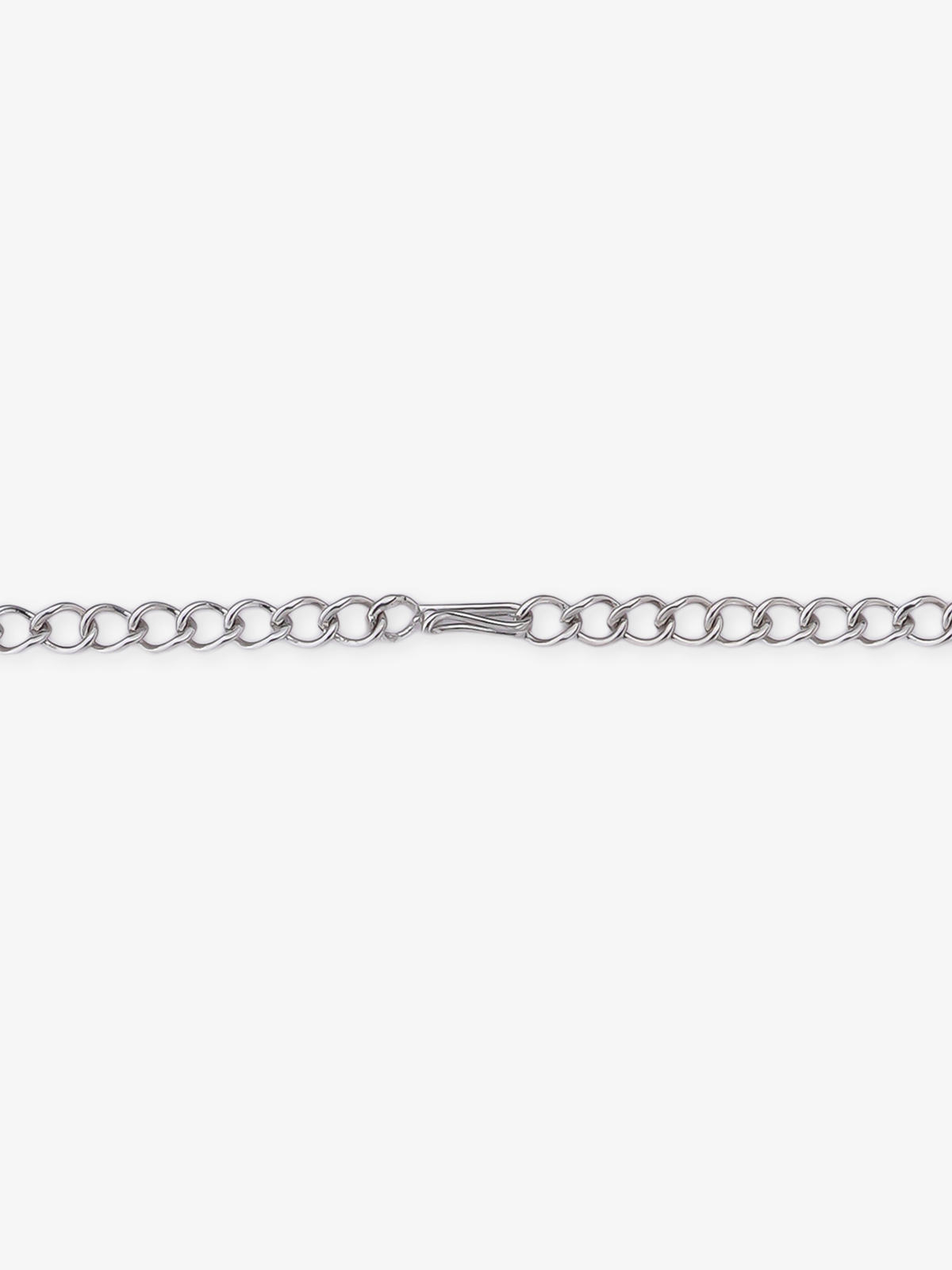 Side profile of SIJA 925 silver Classic White Stone Necklace showing polished edges and durable sterling silver construction