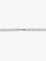 Side profile of SIJA 925 silver Classic White Stone Necklace showing polished edges and durable sterling silver construction