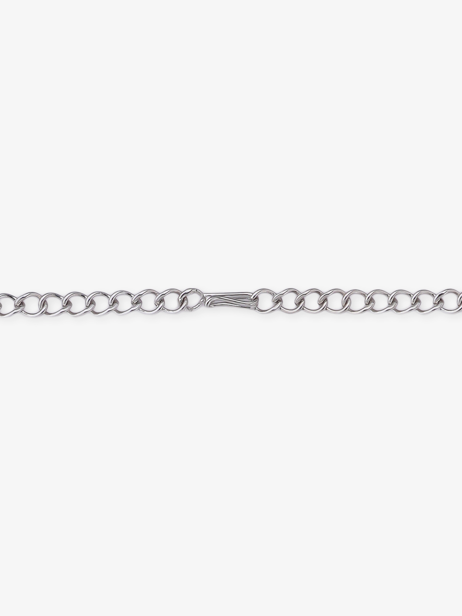 Side profile of SIJA 925 silver Classic White Stone Necklace showing polished edges and durable sterling silver construction