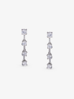 Detailed view of SIJA 925 silver Classic White Stone Earrings highlighting intricate sterling silver finish and ornamental craftsmanship