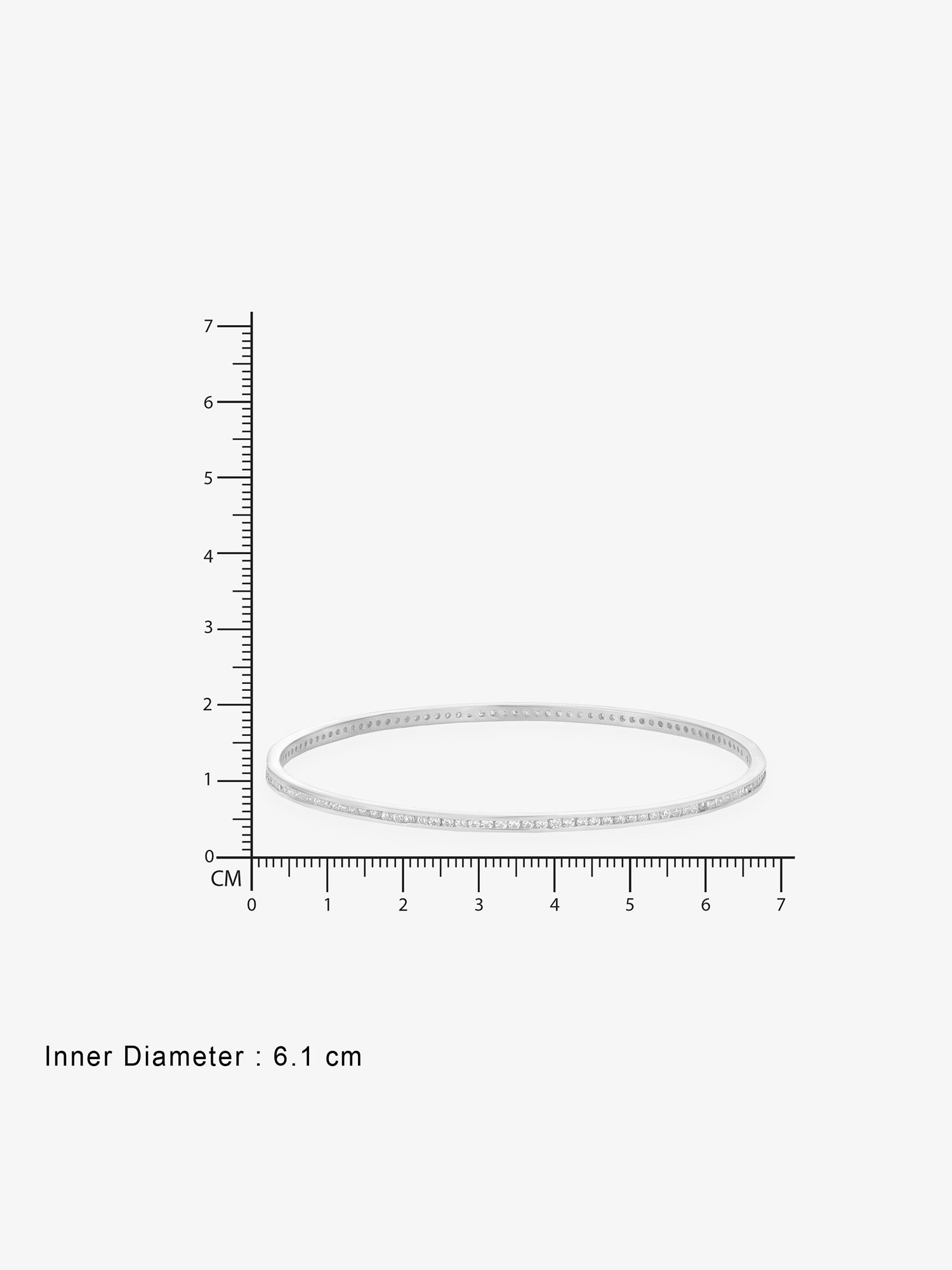 Silver Classic White stone Bangle