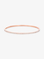 SIJA 925 Silver Classic White Stone Bangle sterling silver jewellery elegant design full front hero view accessory