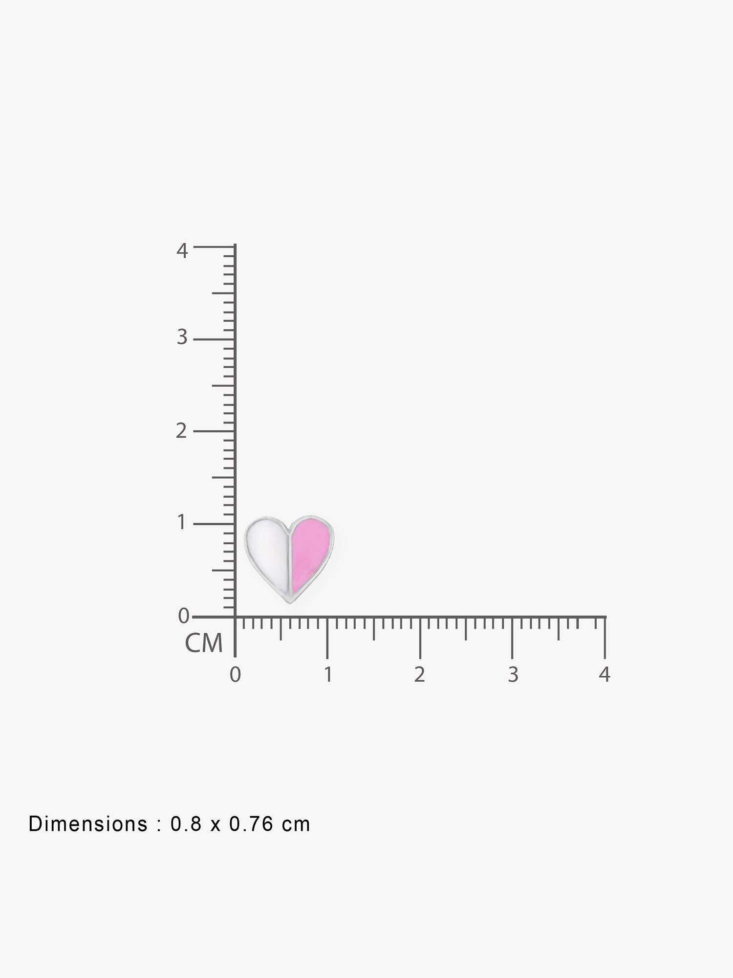 Reverse of SIJA Classic Dual Tone Heart Stud showing BIS 925 hallmark stamp certified sterling silver jewellery authenticity and quality assurance