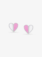 SIJA 925 Silver Classic Dual Tone Heart Stud sterling silver jewellery elegant heart design full front hero view accessory