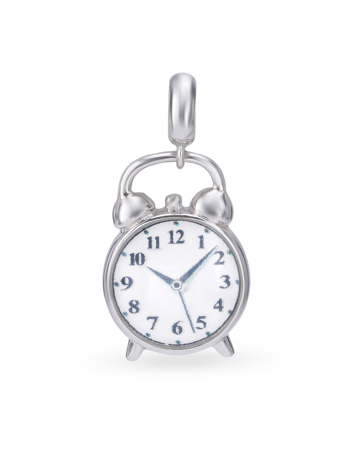 Hero shot SIJA 925 silver jewellery clock charm BIS hallmarked elegant timeless accessory perfect for weddings festive wear and gifting