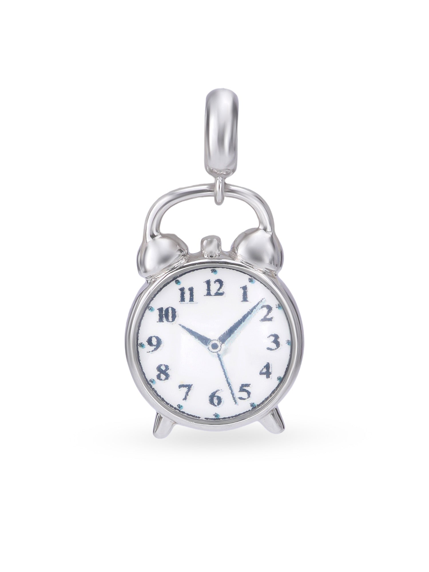 Hero shot SIJA 925 silver jewellery clock charm BIS hallmarked elegant timeless accessory perfect for weddings festive wear and gifting