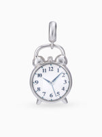 Close up SIJA 925 silver jewellery clock charm handcrafted premium design versatile accessory for everyday wear and special occasions