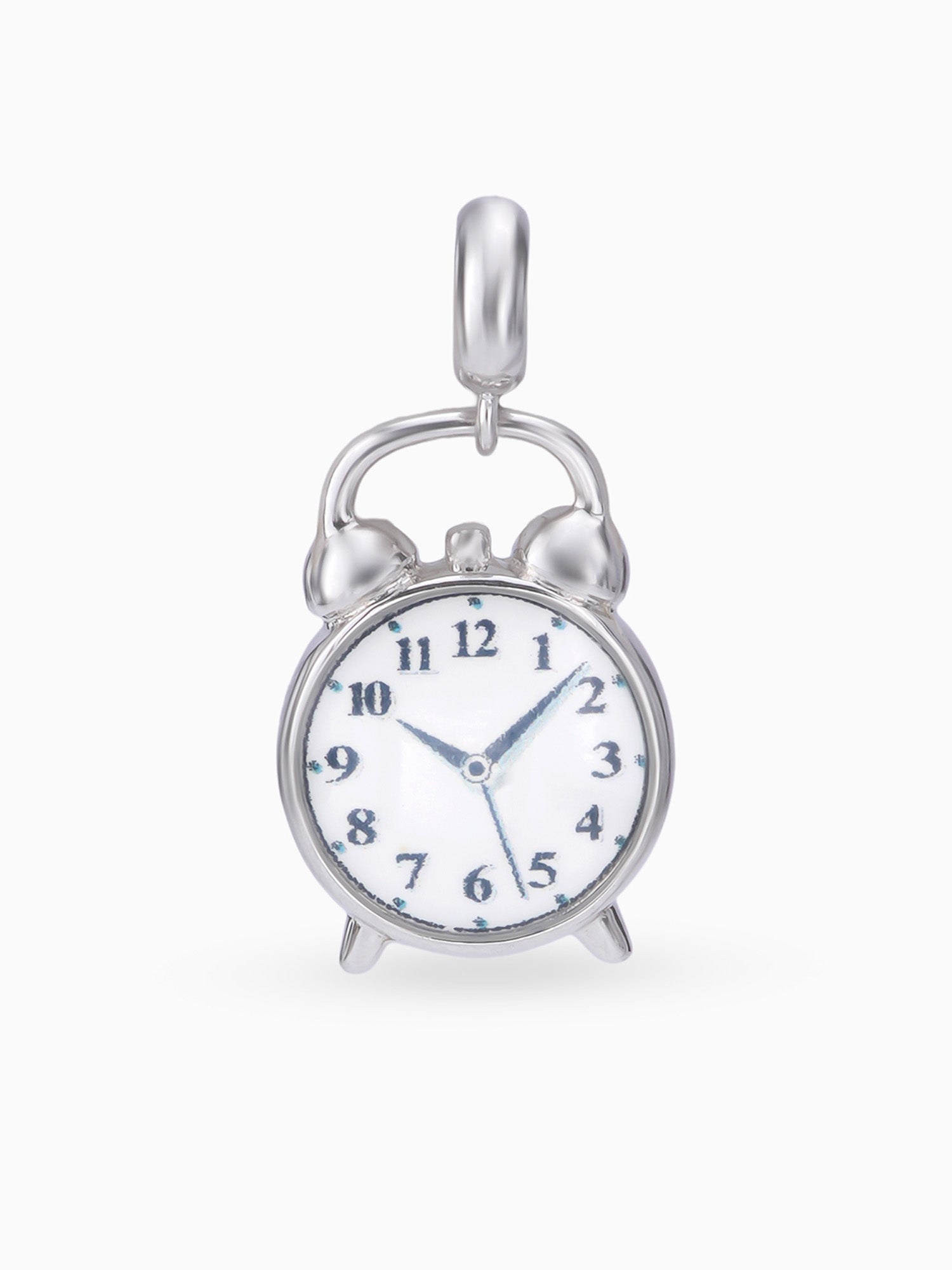 Close up SIJA 925 silver jewellery clock charm handcrafted premium design versatile accessory for everyday wear and special occasions