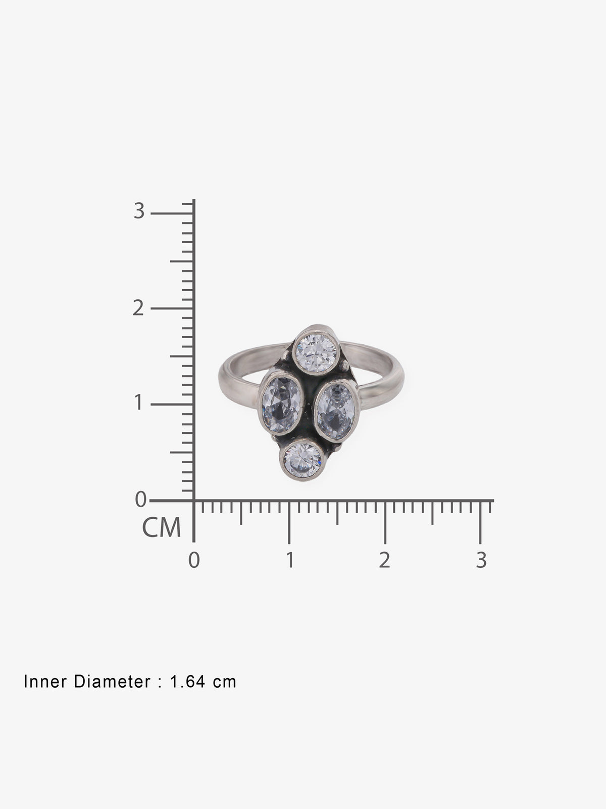 Reverse view of SIJA Cluster Antique Toe Ring showing BIS 925 hallmark certified oxidised sterling silver jewellery made in India