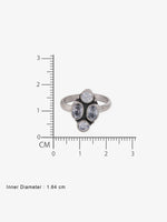 Reverse view of SIJA Cluster Antique Toe Ring showing BIS 925 hallmark certified oxidised sterling silver jewellery made in India