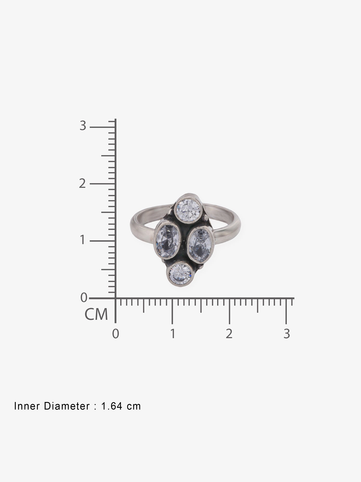 Reverse view of SIJA Cluster Antique Toe Ring showing BIS 925 hallmark certified oxidised sterling silver jewellery made in India