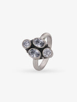 Adjustable band detail of SIJA 925 Silver Cluster Antique Toe Ring showcasing flexible fit and premium oxidised silver quality