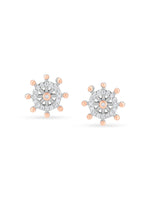 Detailed close up of SIJA Cluster Snowflake Stud showing sparkling zircon stones arranged in delicate snowflake motif craftsmanship