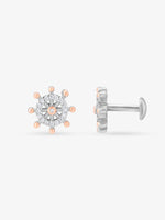 Side view of SIJA 925 Silver Cluster Snowflake Stud highlighting sleek silver setting with snowflake cluster charm