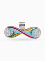 Hero shot SIJA 925 silver jewellery colorful infinity pendant BIS hallmarked elegant timeless accessory perfect for weddings festive wear and gifting