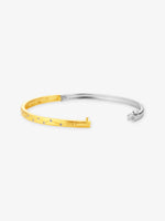 Side profile of SIJA 925 Silver Dual Tone Constellation Stone Cuff Bracelet highlighting durable cuff thickness and premium silver craftsmanship
