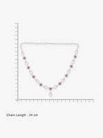 Reverse view of SIJA Crimson Bloom Necklace & Earrings showing BIS 925 hallmark certified sterling silver jewellery made in India