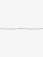 Side view of SIJA 925 Silver Crimson Bloom Necklace highlighting sleek silver setting with floral crimson bloom charm