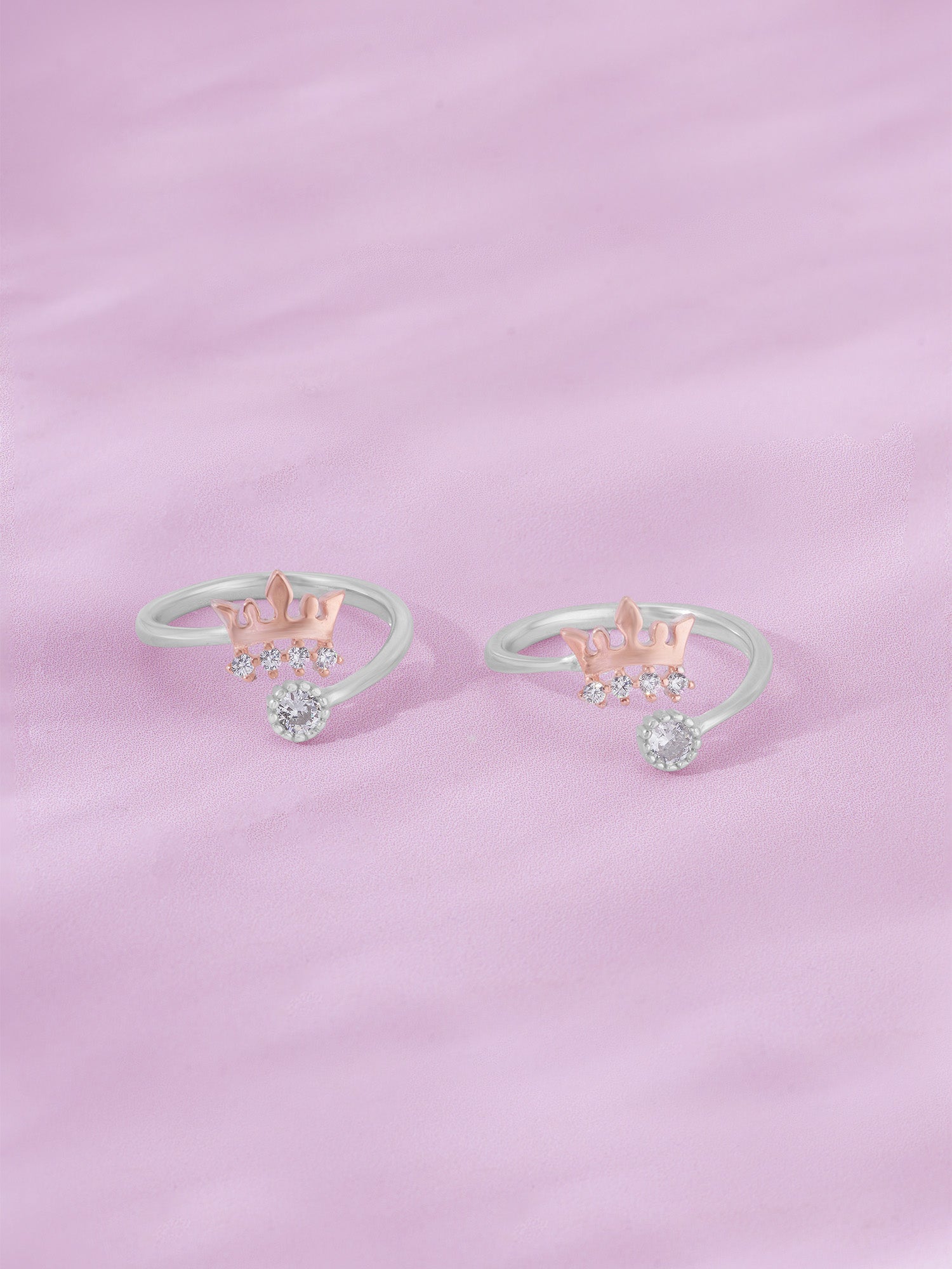 Crown Dual Tone Toe Ring