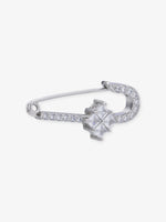 SIJA 925 Sterling Silver Crystal Sparkle Safety Pin jewellery full front hero view elegant accessory for women