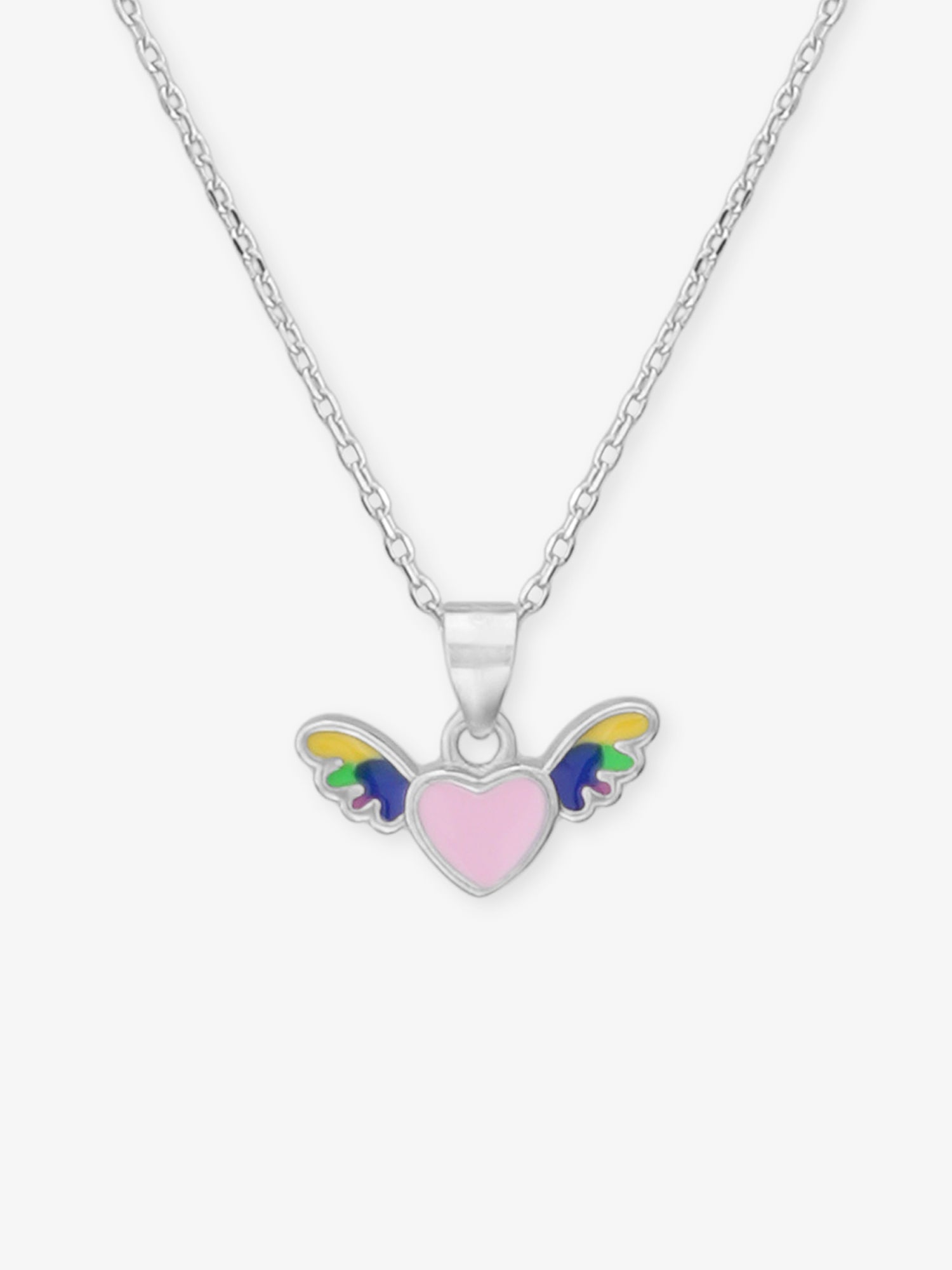 SIJA 925 Silver Cupid’s Heart Pendant with Chain sterling silver jewellery romantic heart design full front hero view accessory