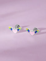 Close‑up of SIJA 925 Silver Cupid’s Heart Stud showing delicate heart motif handcrafted sterling silver jewellery timeless accessory for daily wear