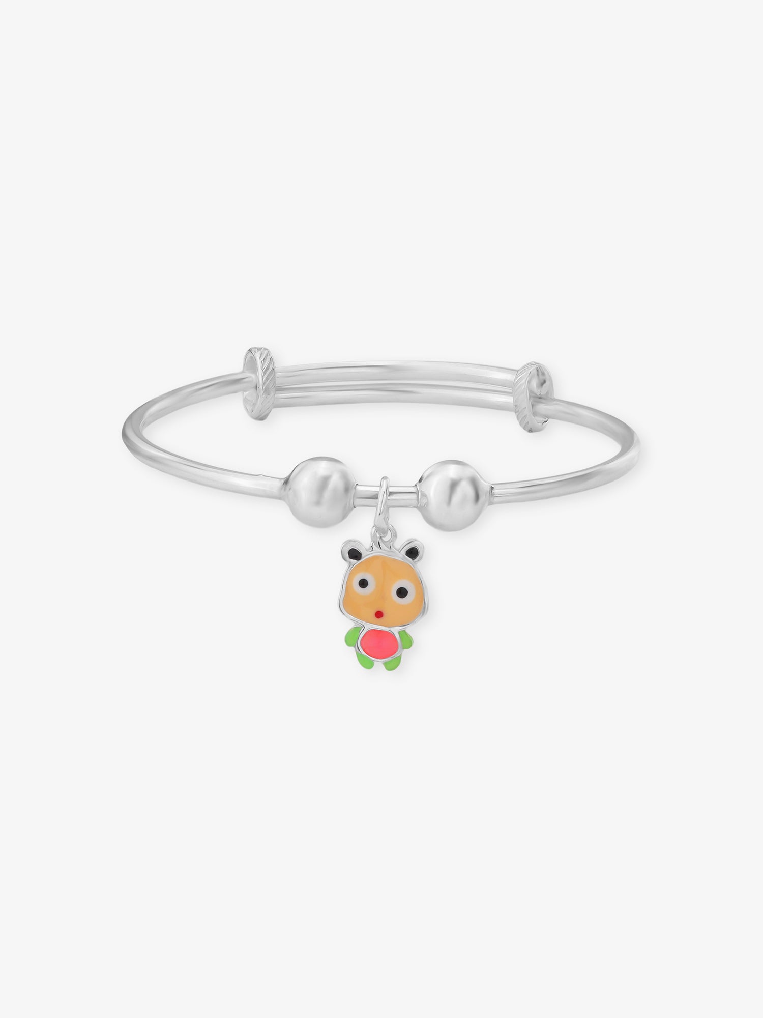 SIJA 925 Silver Kids Bracelet with Cute Panda Charm sterling silver jewellery playful front view accessory