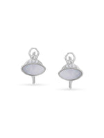Detailed close up of SIJA Dancing Doll Stud showing playful doll motif with sparkling silver craftsmanship