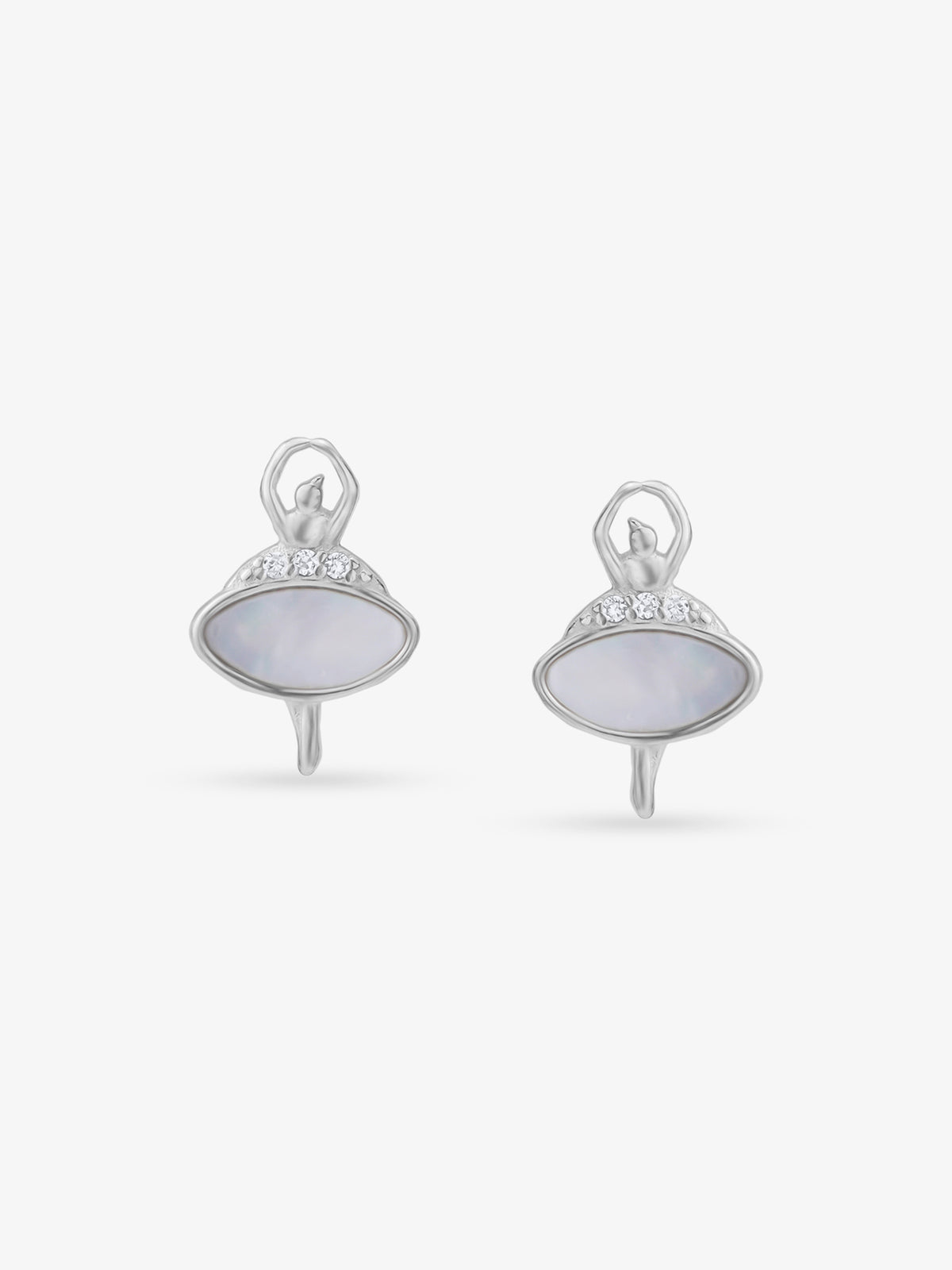 SIJA 925 Silver Dancing Doll Stud elegant sterling silver womens jewellery accessory front view