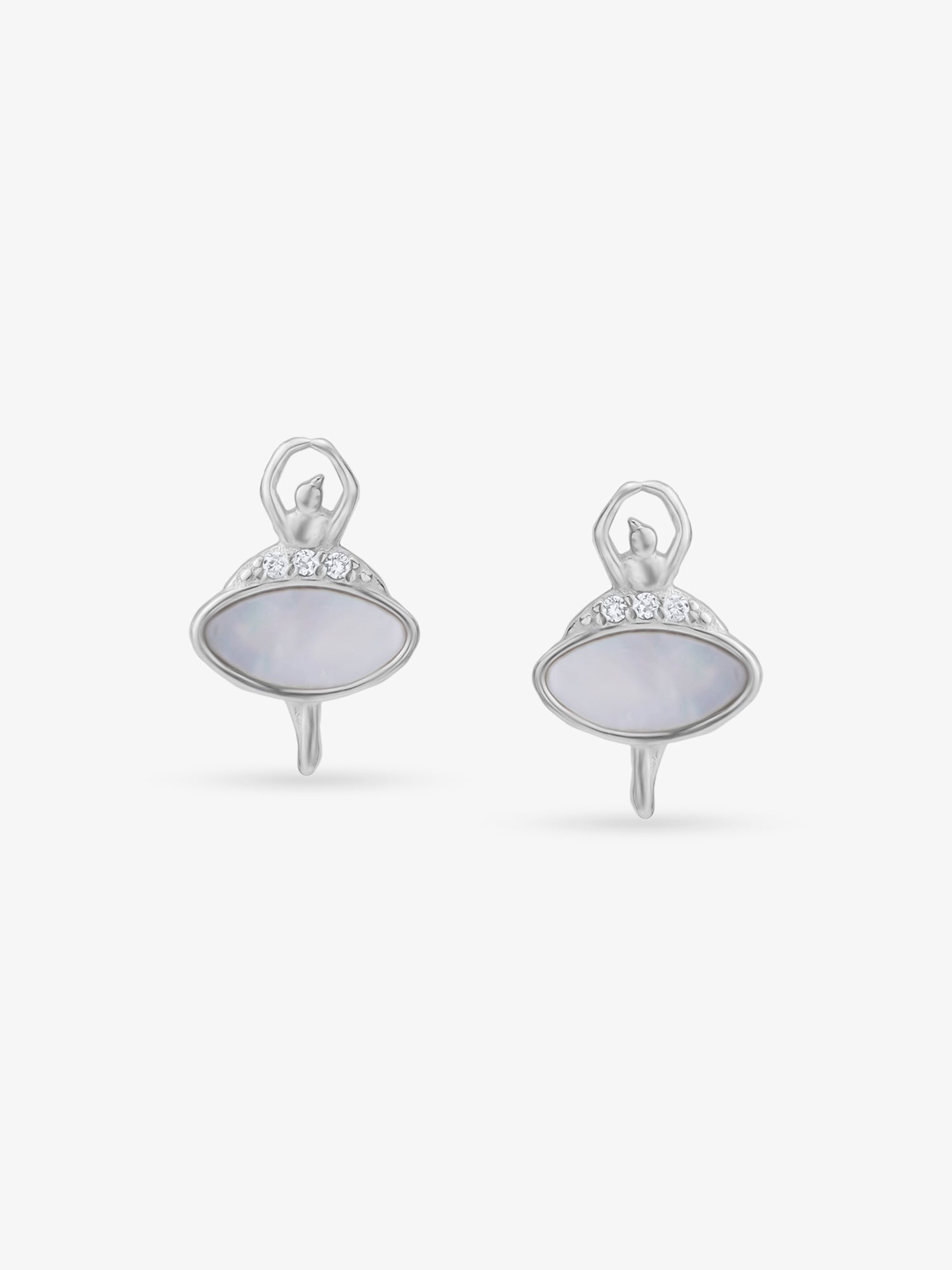 SIJA 925 Silver Dancing Doll Stud elegant sterling silver womens jewellery accessory front view