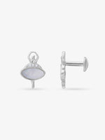Side view of SIJA 925 Silver Dancing Doll Stud highlighting sleek silver setting with dancing doll charm