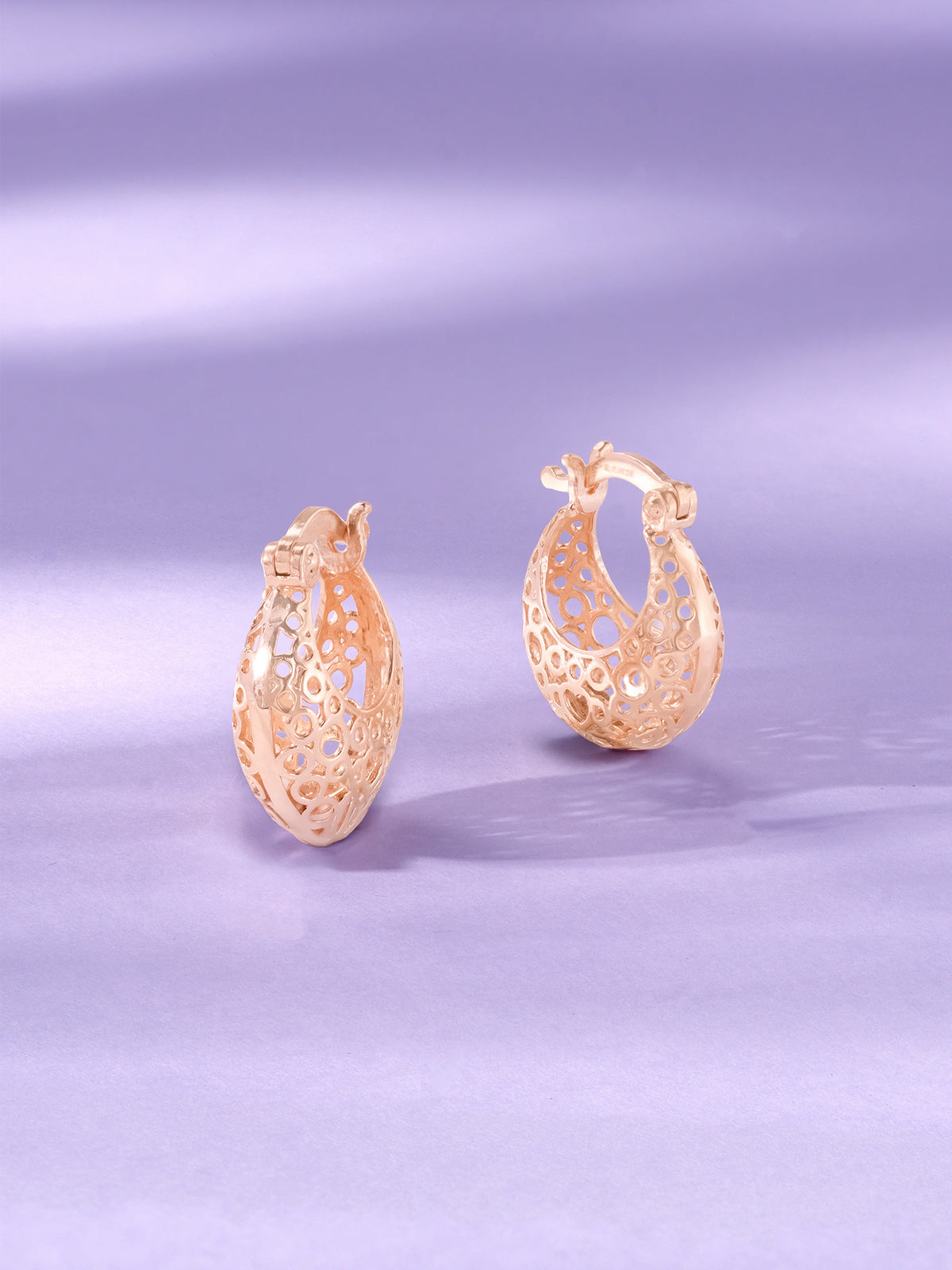 Detailed close up of SIJA 925 Silver Dew Drops Hoop Earrings highlighting delicate dew drop charm craftsmanship