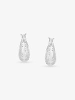 Side profile of SIJA 925 Silver Dew Drops Hoop Earrings showing durable sterling silver hoop artistry