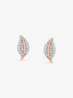 SIJA 925 Silver Dewdrop Leaves Stud elegant sterling silver womens jewellery accessory front view