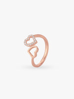 Side profile of SIJA 925 Silver Double Heart Stone Toe Rings showing durable sterling silver band artistry