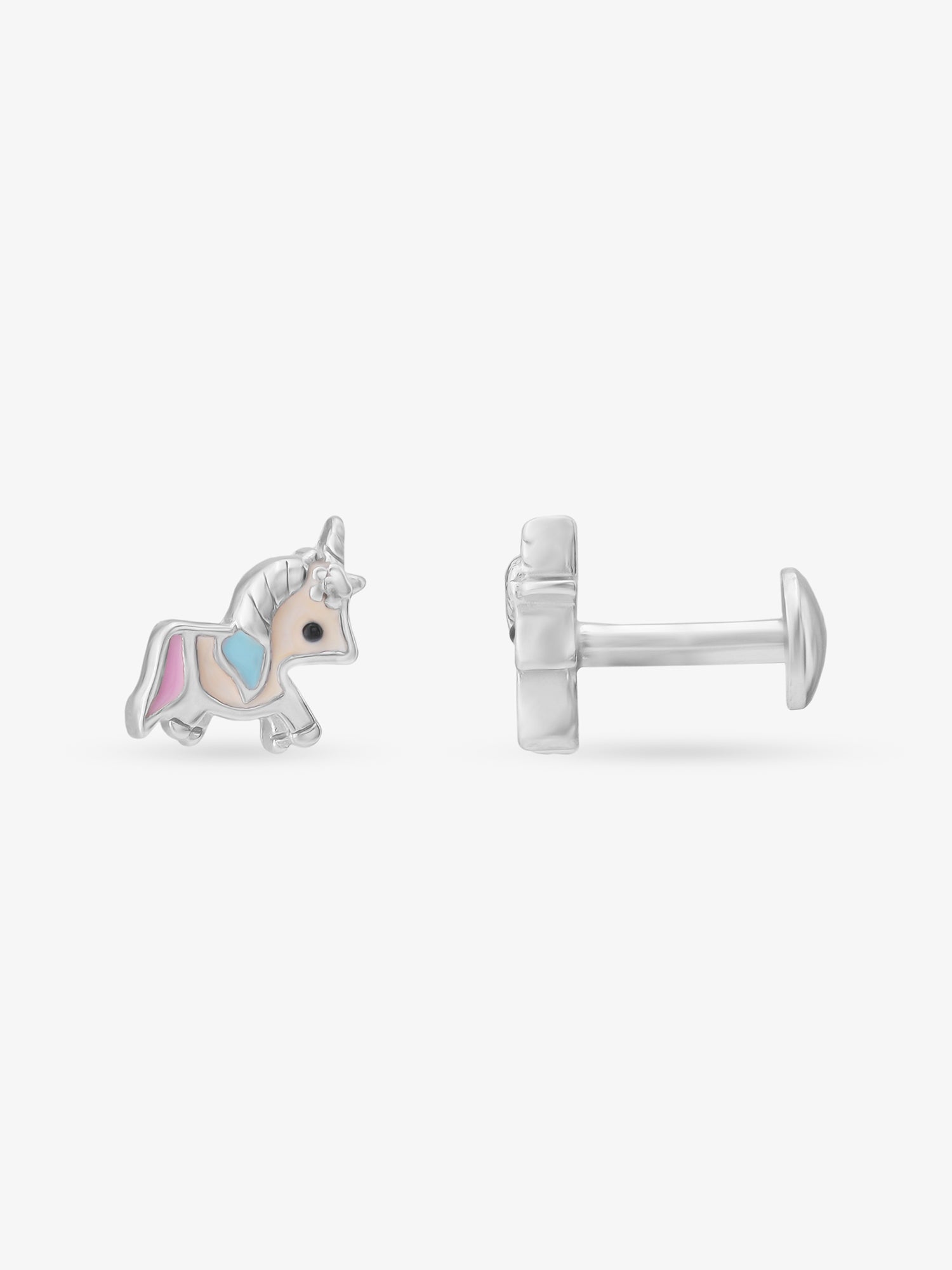 Side profile of SIJA 925 silver Dreamer Unicorn Necklace showing polished edges and durable sterling silver construction