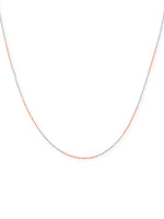 Detailed close up of SIJA 925 Silver Dual Tone Sleek Ball Chain showing sleek beads in silver and gold finish