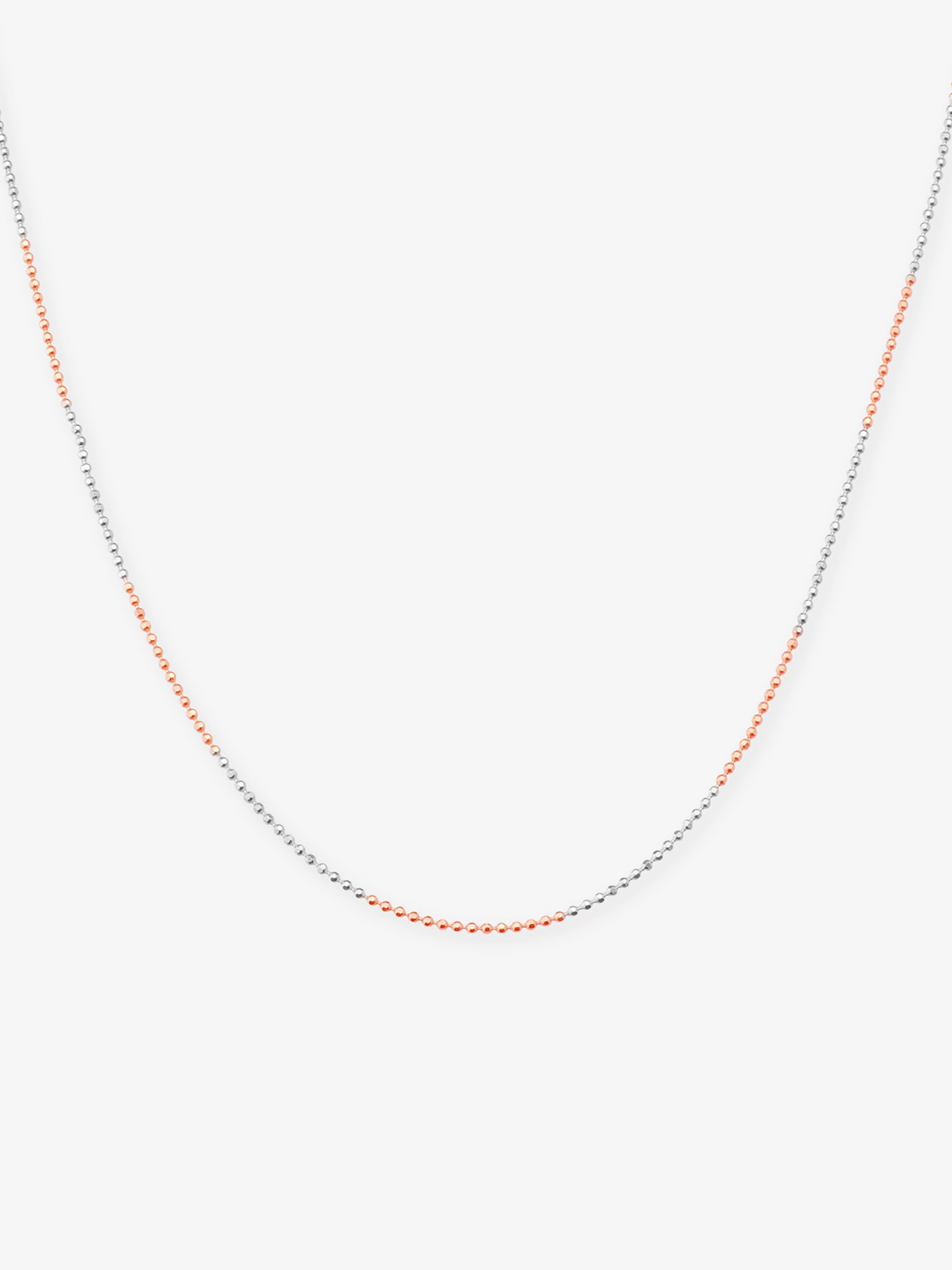 SIJA 925 Silver Dual Tone Sleek Ball Chain elegant sterling silver jewellery accessory front view