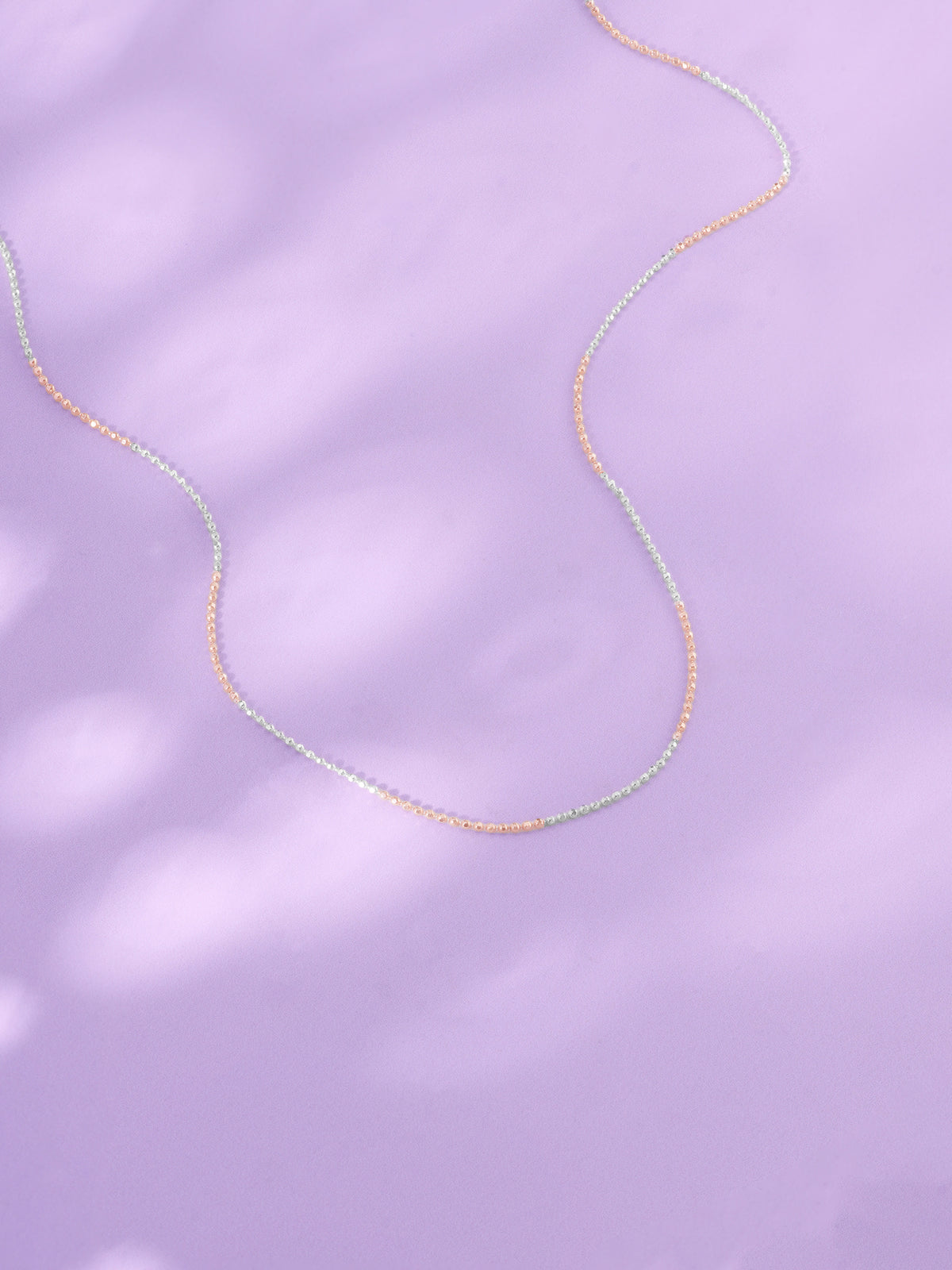 Detailed close up of SIJA 925 Silver Dual Tone Sleek Ball Chain showing sleek beads in silver and gold finish