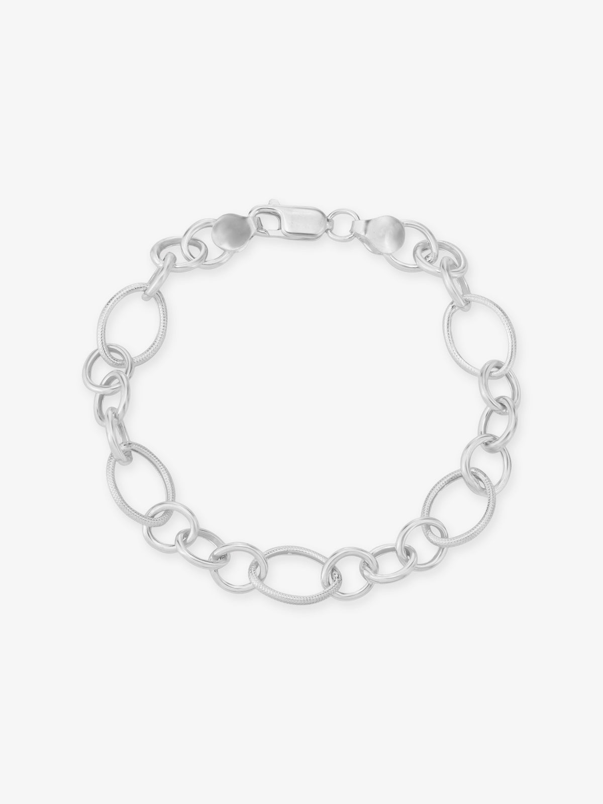 SIJA 925 Silver Egg Ring Men’s Chain Bracelet sterling silver jewellery bold masculine design full front hero view accessory