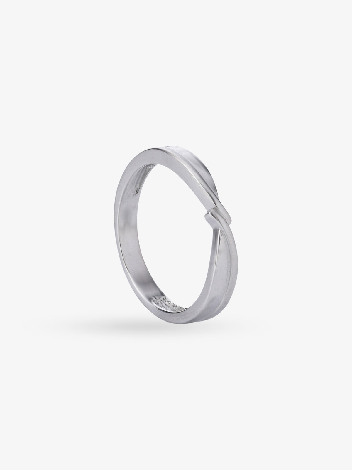 Side profile of SIJA 925 sterling silver Embrace Women Ring showing polished edges and durable sterling silver construction