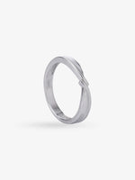 Side profile of SIJA 925 sterling silver Embrace Women Ring showing polished edges and durable sterling silver construction