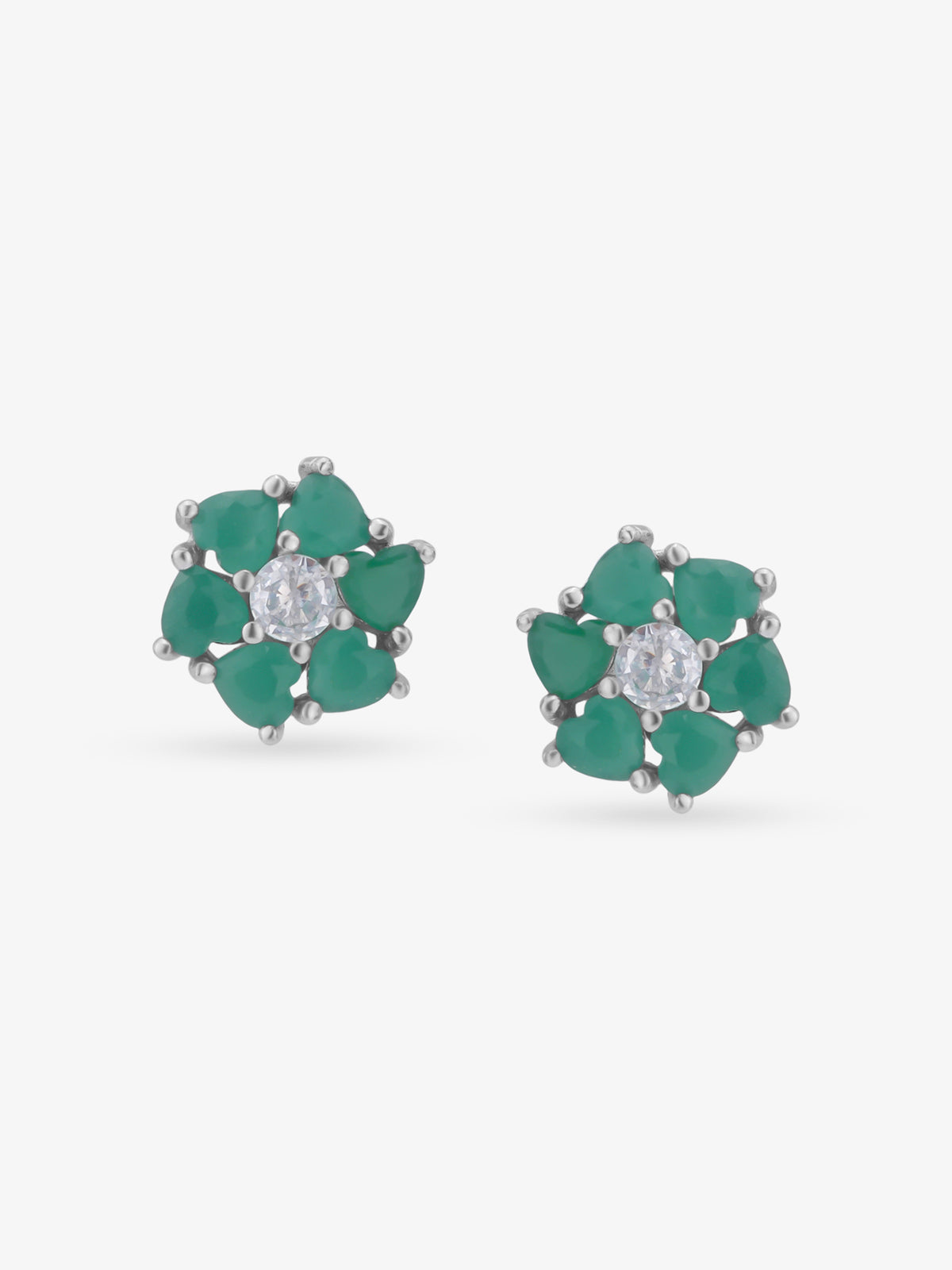 SIJA 925 Silver Heart Bloom Stud elegant sterling silver womens jewellery accessory front view