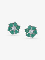 SIJA 925 Silver Heart Bloom Stud elegant sterling silver womens jewellery accessory front view
